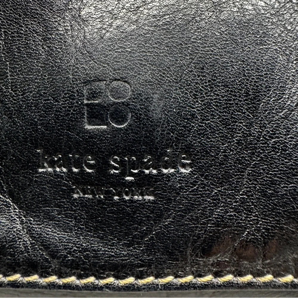 Kate Spade made in Italy vintage shoulder Black Leather women’s Bag